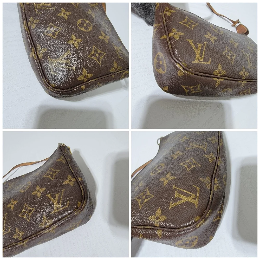 LOUIS VUITTON Monogram Pochette Accessoires Brown
